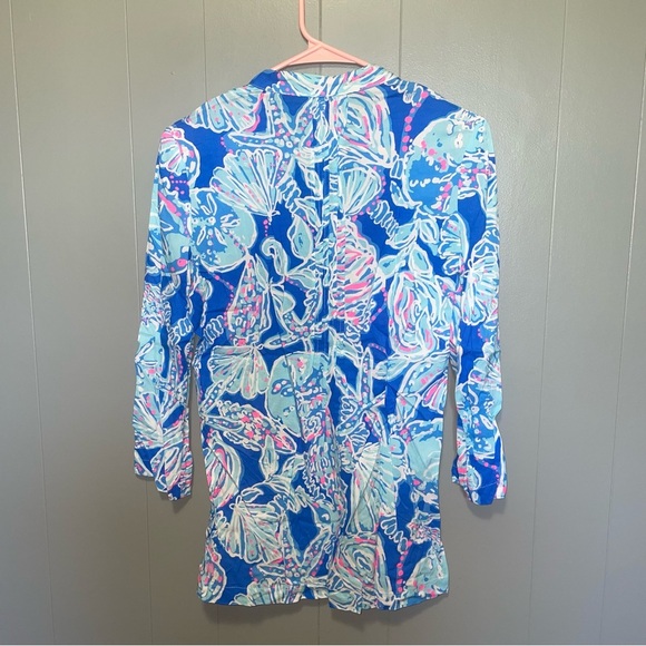 Lilly Pulitzer Sarasota Top in Into the Deep Bay Blue XS - Picture 4 of 5